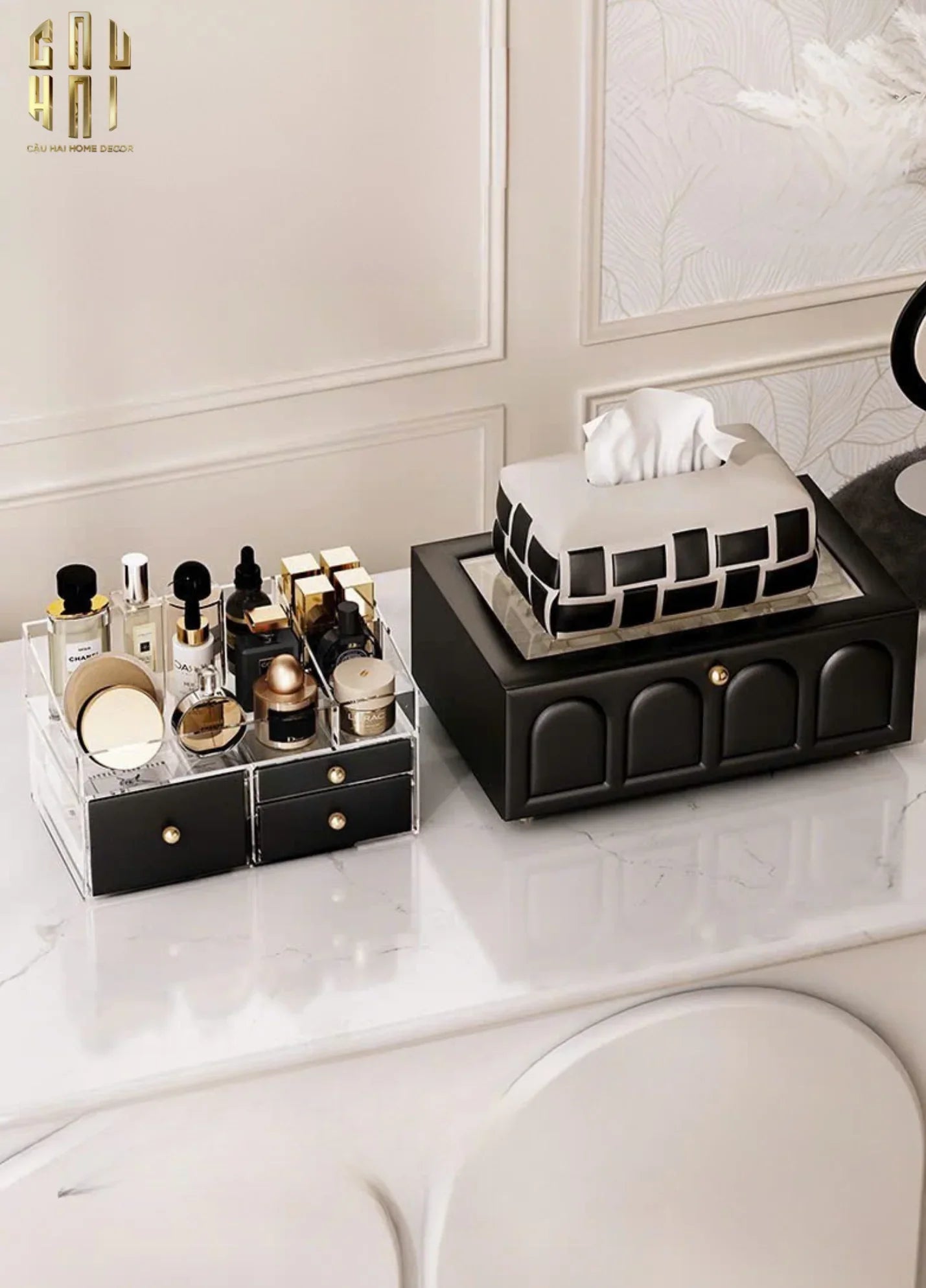 Hộp Trang Sức Da Elegance Faubourg Fw25-CẬU HAI HOME DECOR