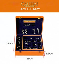 Hộp Trang Sức Da Màu Cam Biểu Tượng Lux Leather H-Signature-CẬU HAI HOME DECOR