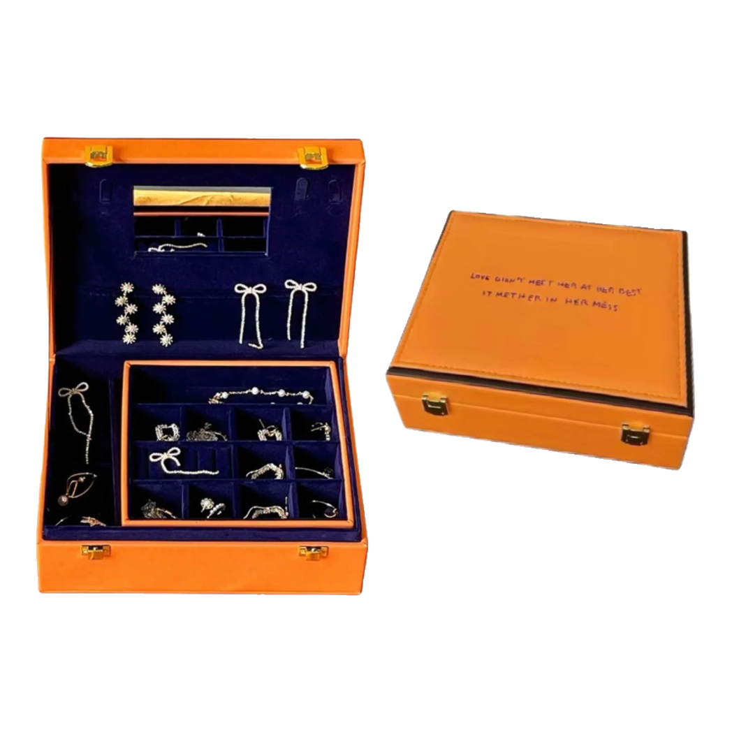 Hộp Trang Sức Da Màu Cam Biểu Tượng Lux Leather H-Signature-TƯỢNG TRANG TRÍ-Đối tác tại Trung Quốc theo từng đơn đặt hàng-CẬU HAI HOME DECOR