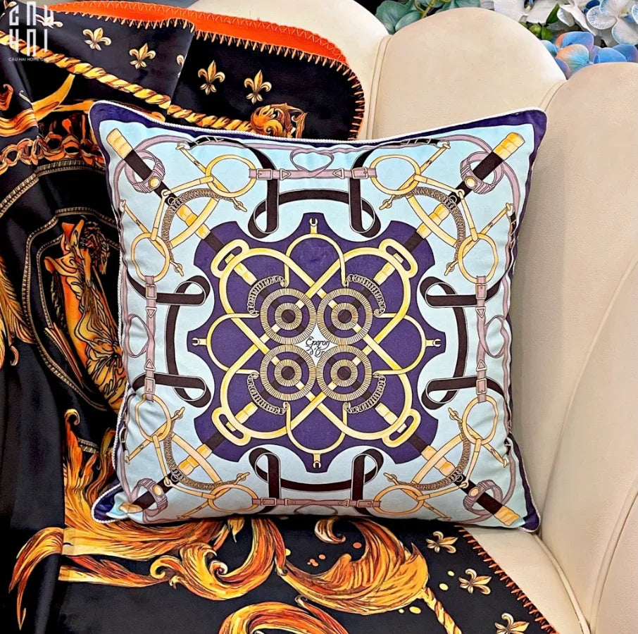 VỎ GỐI NHUNG EPERON D'OR . - AZURE 45-CẬU HAI HOME DECOR