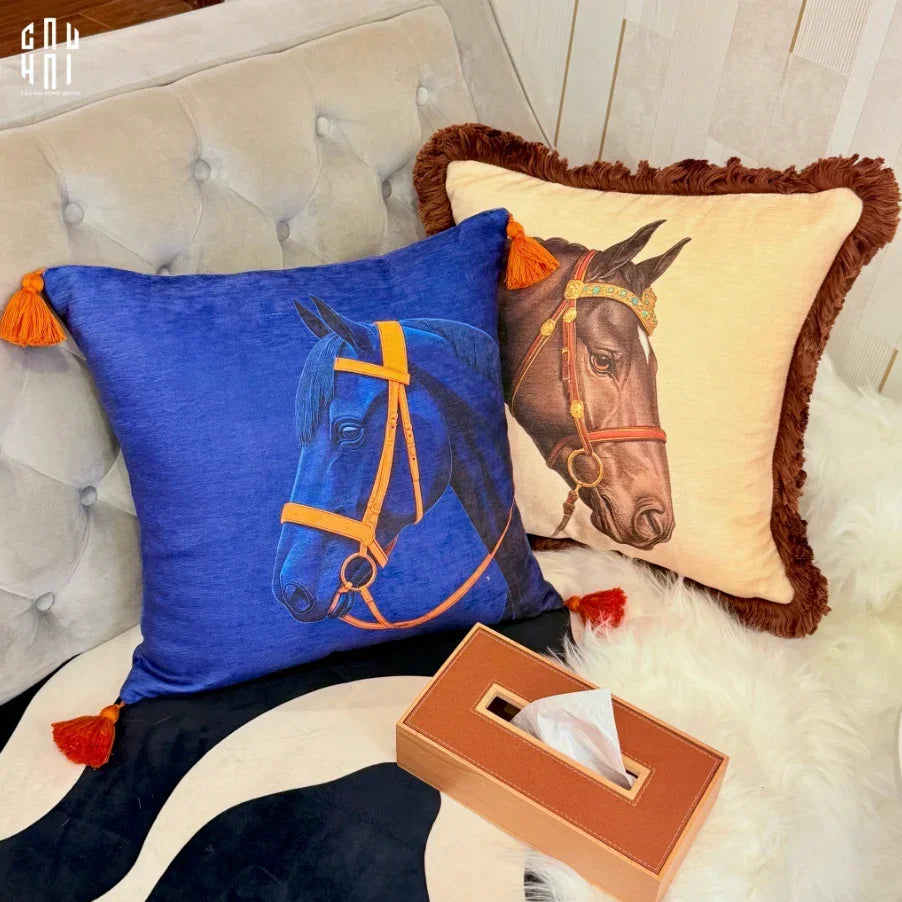 VỎ GỐI NHUNG MARRON STALLION 45-CẬU HAI HOME DECOR