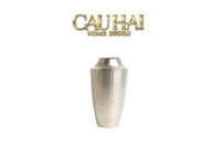 Indira Maison Couture - Bình Hoa Hợp Kim Metalic Platinum Fluted Silhouette Vase 17x6.9x30-CẬU HAI HOME DECOR