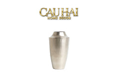 Indira Maison Couture - Bình Hoa Hợp Kim Metalic Platinum Fluted Silhouette Vase 17x6.9x30-CẬU HAI HOME DECOR