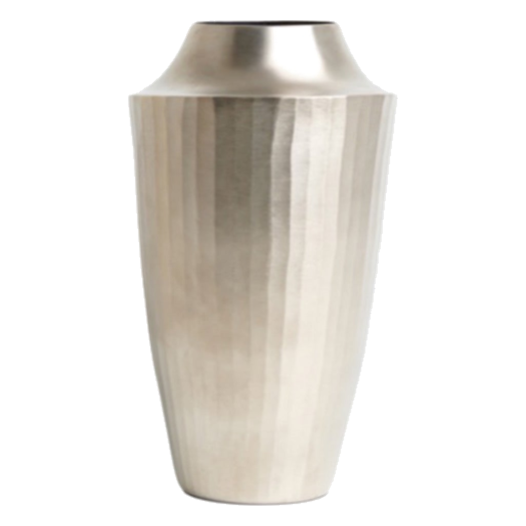 Indira Maison Couture - Bình Hoa Hợp Kim Metalic Platinum Fluted Silhouette Vase 17x6.9x30-BÌNH HOA-CẬU HAI HOME DECOR-CẬU HAI HOME DECOR