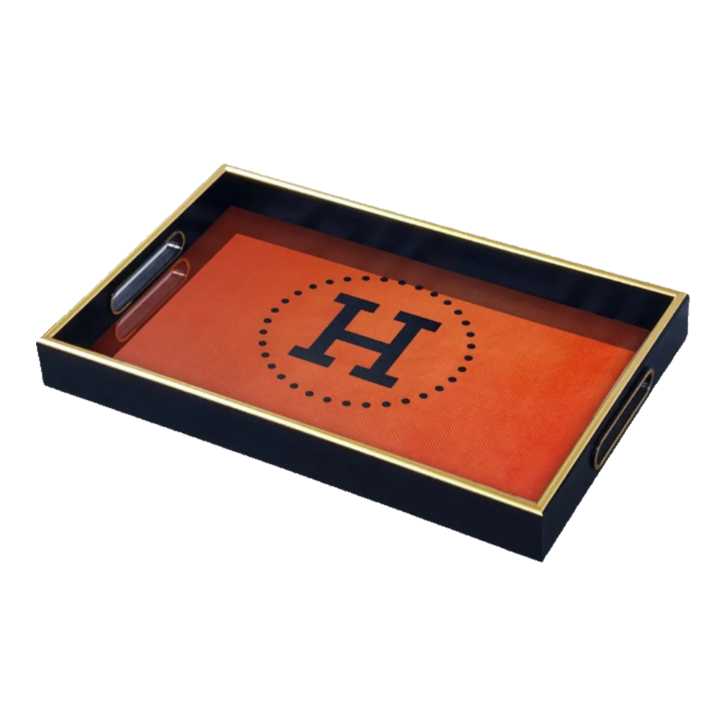 Khay Gỗ Chữ Nhật Signature H Icon Vermilion - Spéciale Édition Rectangular Trays 28x35-KHAY TRANG TRÍ-CẬU HAI HOME DECOR-CẬU HAI HOME DECOR