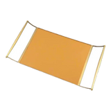 Khay Da Chữ Nhật 2 Tay Cầm - Curves Handles Orange Leather Linea Dorée Tray 53x30cm-KHAY TRANG TRÍ-CẬU HAI HOME DECOR-CẬU HAI HOME DECOR