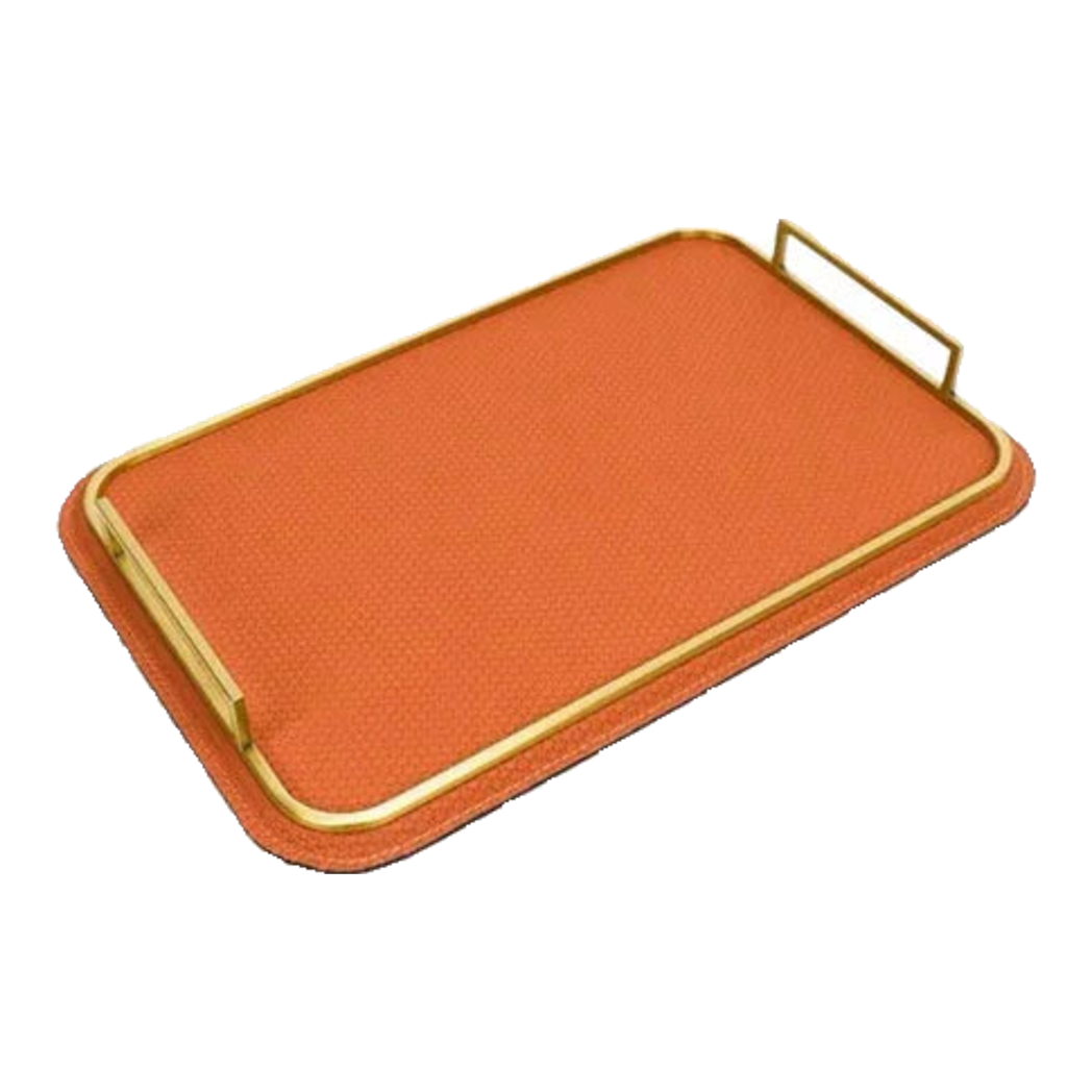 Khay Da Chữ Nhật Atelier Burnt-O Leather Rectangular Tray 49x35cm-KHAY TRANG TRÍ-CẬU HAI HOME DECOR-CẬU HAI HOME DECOR