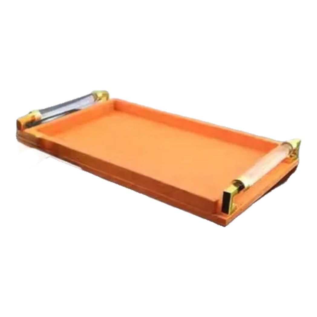 Khay Da Chữ Nhật Amber Touch Acrylic Handles Signature Sienna Leather Trays 42x26cm-KHAY TRANG TRÍ-CẬU HAI HOME DECOR-CẬU HAI HOME DECOR