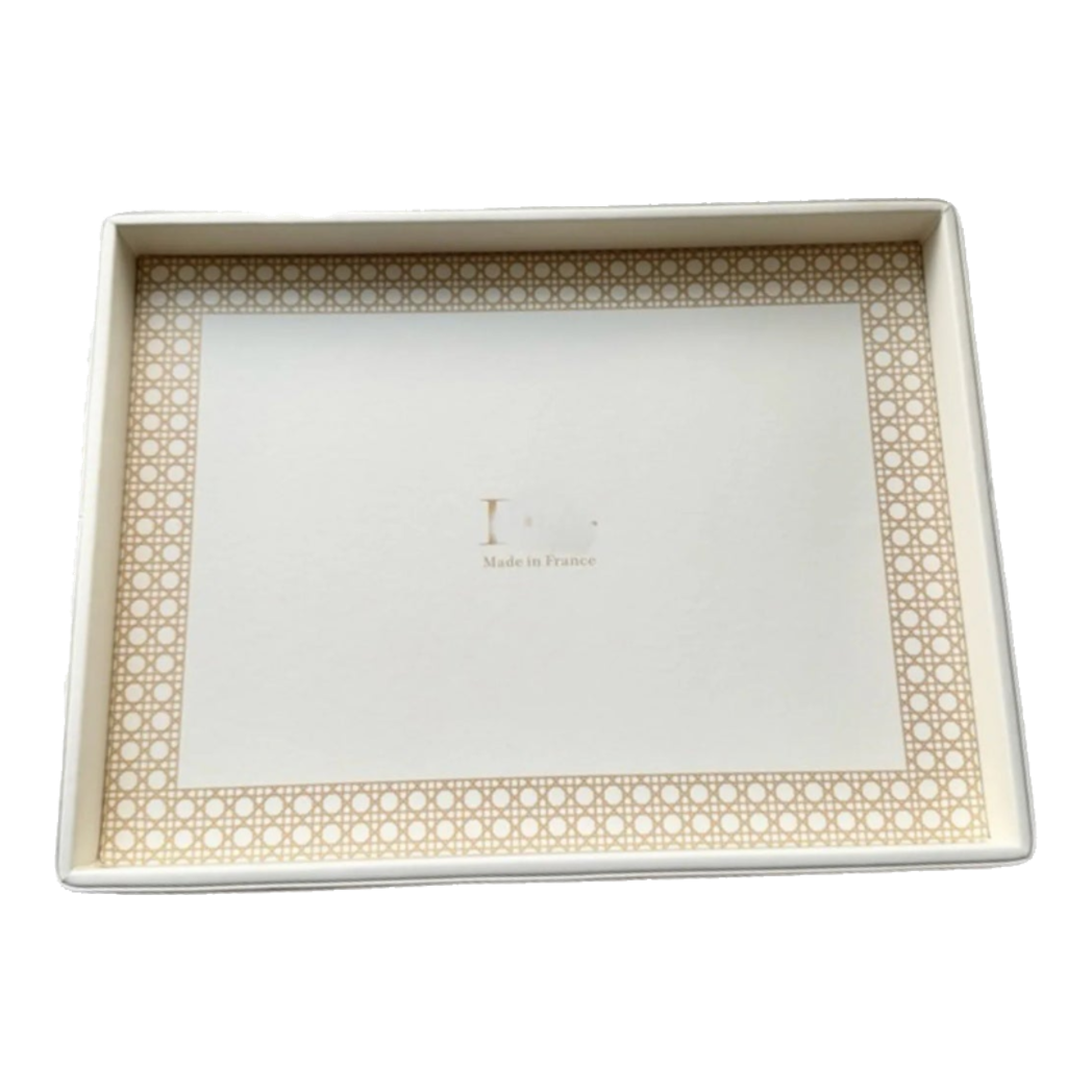 Maison Couture - Khay Da Chữ Nhật Haute Leather D'Ivoire D Class Atélier 30X40-KHAY TRANG TRÍ-Đối tác tại Trung Quốc theo từng đơn đặt hàng-CẬU HAI HOME DECOR