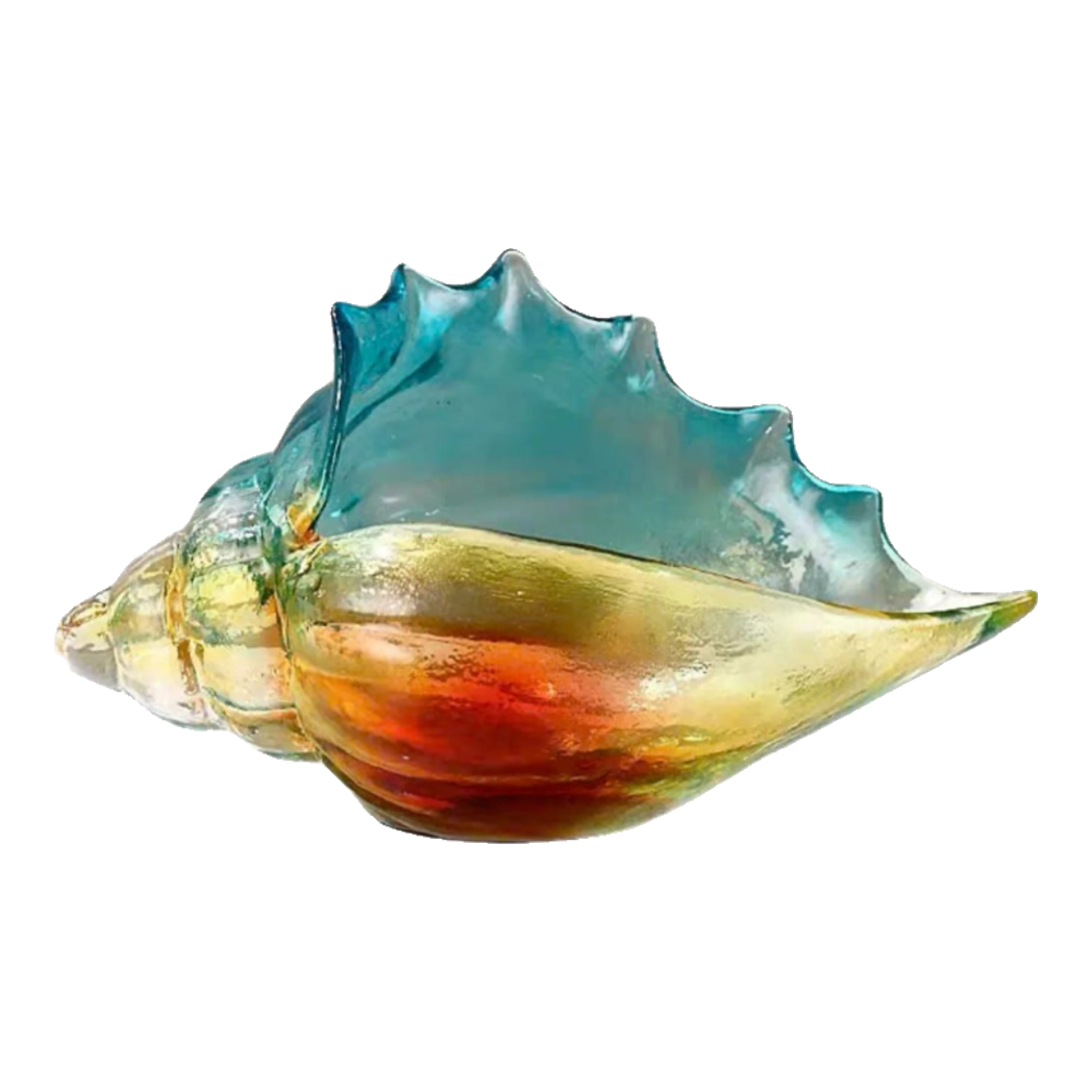 Khay Thuỷ Tinh Vỏ Ốc Arc-En-Ciel Shell Petit Handcrafted Decorative Trays 23.5 ×12.5-KHAY TRANG TRÍ-Đối tác tại Trung Quốc theo từng đơn đặt hàng-D24-CẬU HAI HOME DECOR
