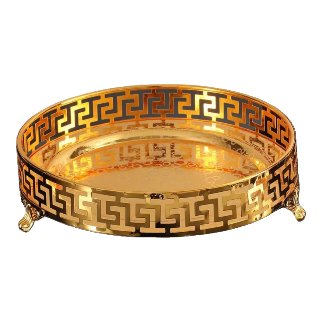 Khay Tròn Babylon Persian Greek Key D25-KHAY TRANG TRÍ-CẬU HAI HOME DECOR-CẬU HAI HOME DECOR