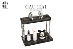Kệ 2 Tầng Acrylic Runway Module Black Cannage-CẬU HAI HOME DECOR