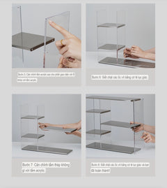Kệ 3.5 Tầng Acrylic Bậc Thang Metal Velvet Ladder Shelf Tiered Organizer 42x13.9x38.1-CẬU HAI HOME DECOR