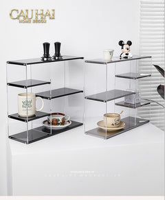 Kệ 3.5 Tầng Acrylic Bậc Thang Metal Velvet Ladder Shelf Tiered Organizer 42x13.9x38.1-CẬU HAI HOME DECOR