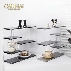 Kệ 3.5 Tầng Acrylic Bậc Thang Metal Velvet Ladder Shelf Tiered Organizer 42x13.9x38.1-CẬU HAI HOME DECOR