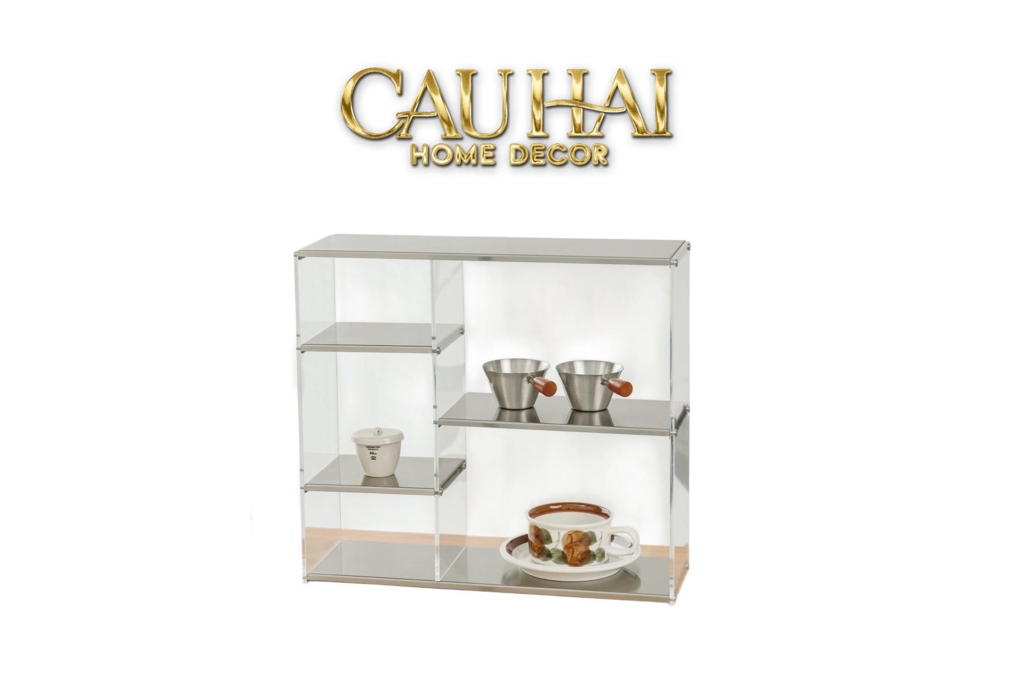 Kệ 3.5 Tầng Acrylic Bậc Thang Metal Velvet Ladder Shelf Tiered Organizer 42x13.9x38.1-CẬU HAI HOME DECOR