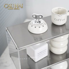 Kệ Acrylic 4 Tầng Metal Velvet Shelf Tiered Organizer 38x13.6x43-CẬU HAI HOME DECOR