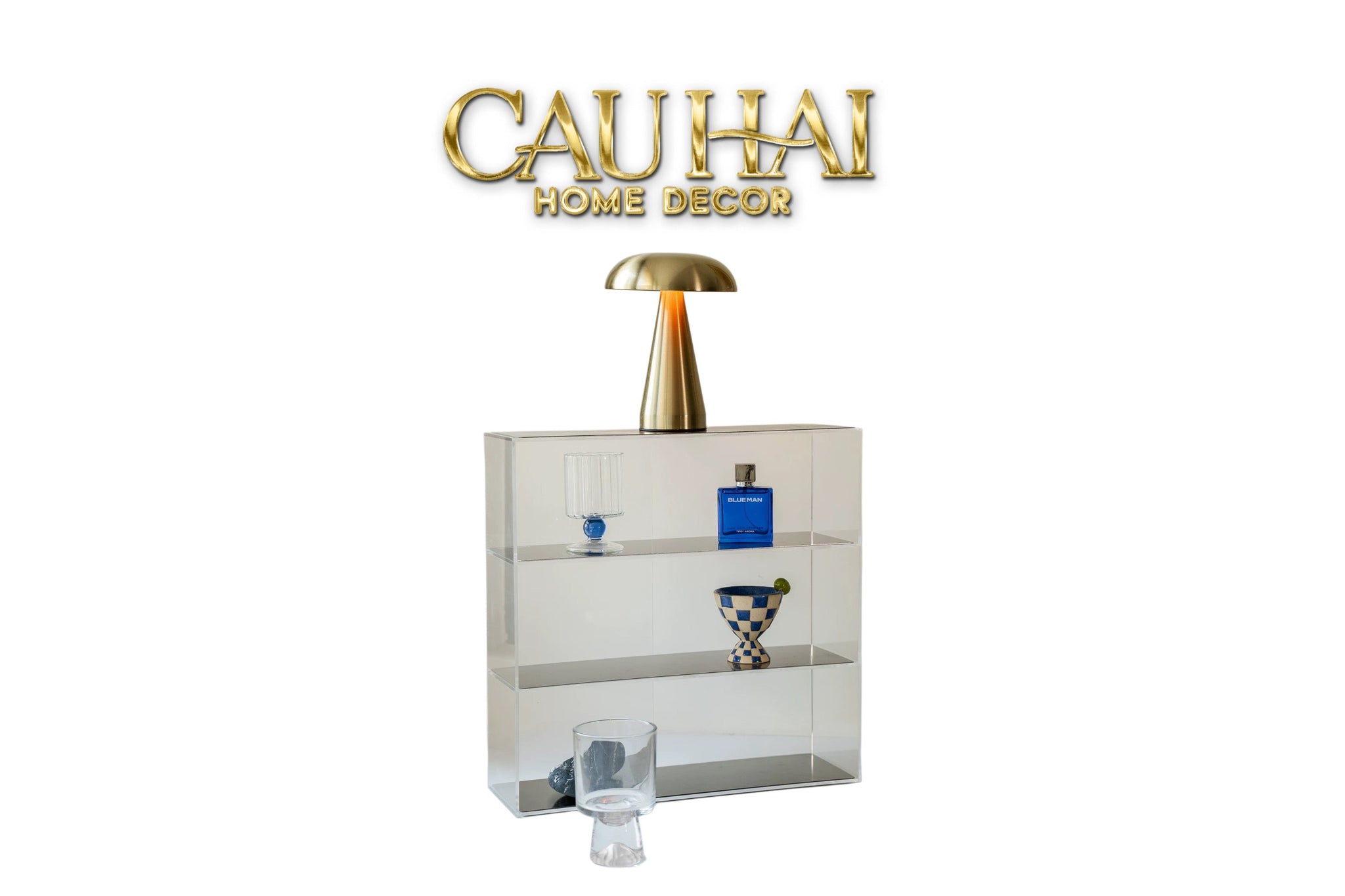 Kệ Acrylic 4 Tầng Metal Velvet Shelf Tiered Organizer 38x13.6x43-CẬU HAI HOME DECOR