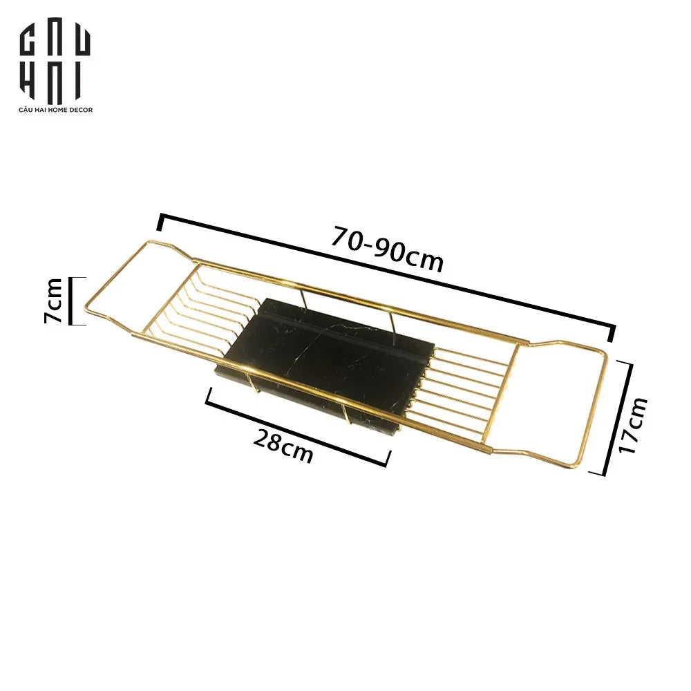 HOME COUTURE - KỆ BỒN TẮM MARSHALL BLACK MARBLE - CẬU HAI HOME DECOR