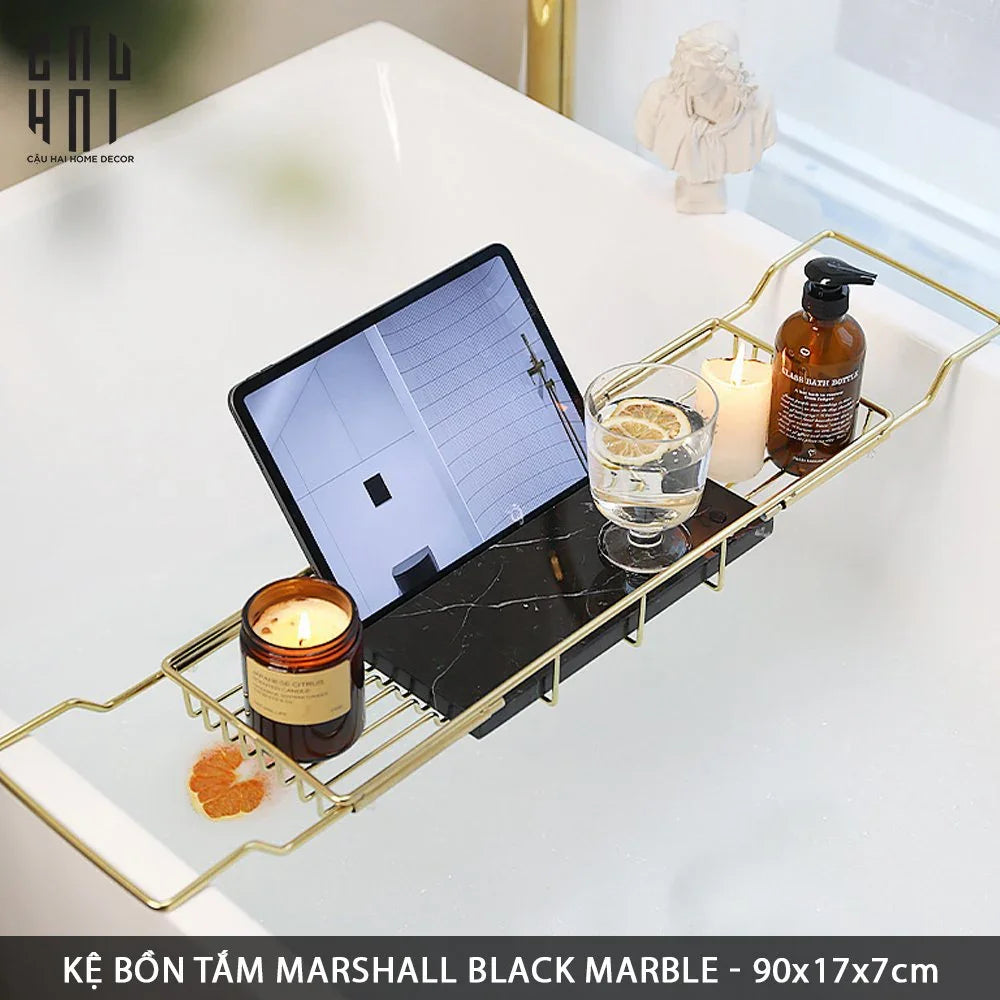 HOME COUTURE - KỆ BỒN TẮM MARSHALL BLACK MARBLE - CẬU HAI HOME DECOR
