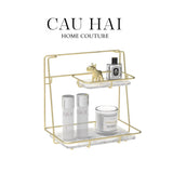 KỆ ĐÁ 2 TẦNG MARBLE TRẮNG STEPS - CẬU HAI HOME DECOR