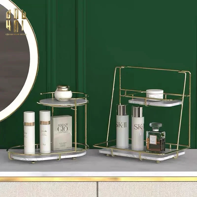 KỆ ĐÁ 2 TẦNG MARBLE TRẮNG STEPS - CẬU HAI HOME DECOR