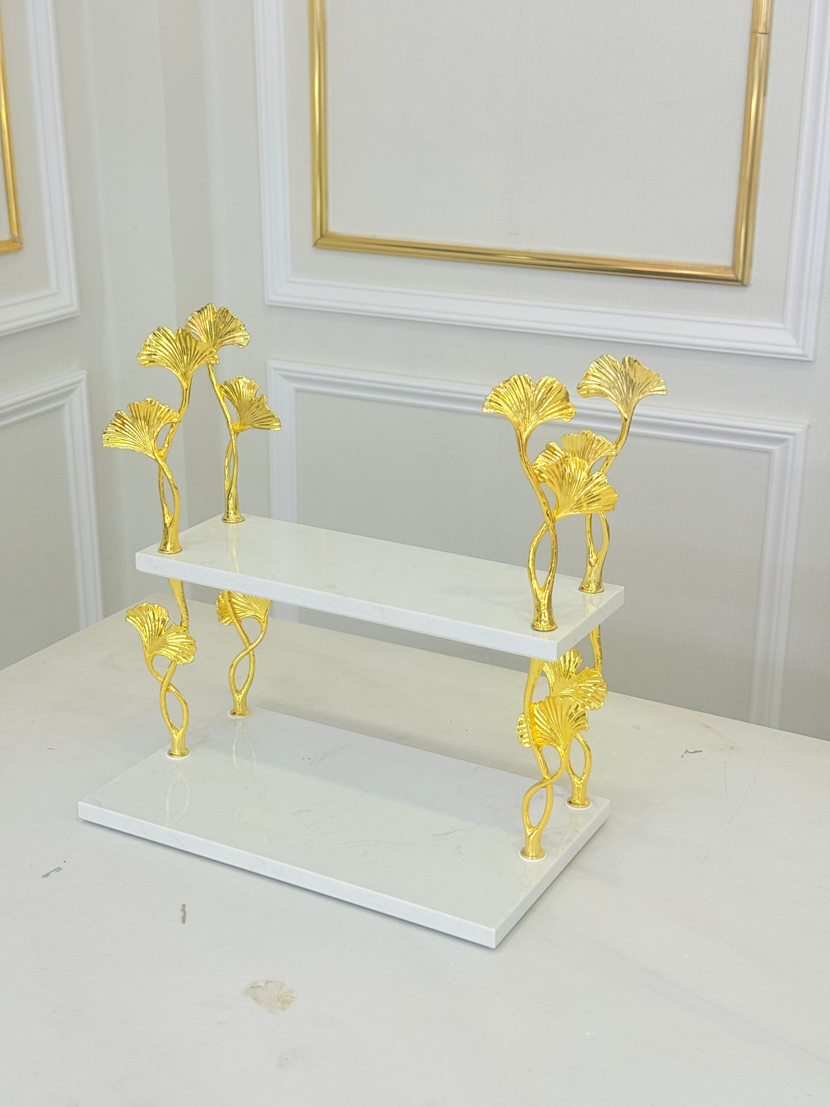 Kệ Đá Marble 2 Tầng Ginkgo Atelier D’Or-CẬU HAI HOME DECOR-CẬU HAI HOME DECOR