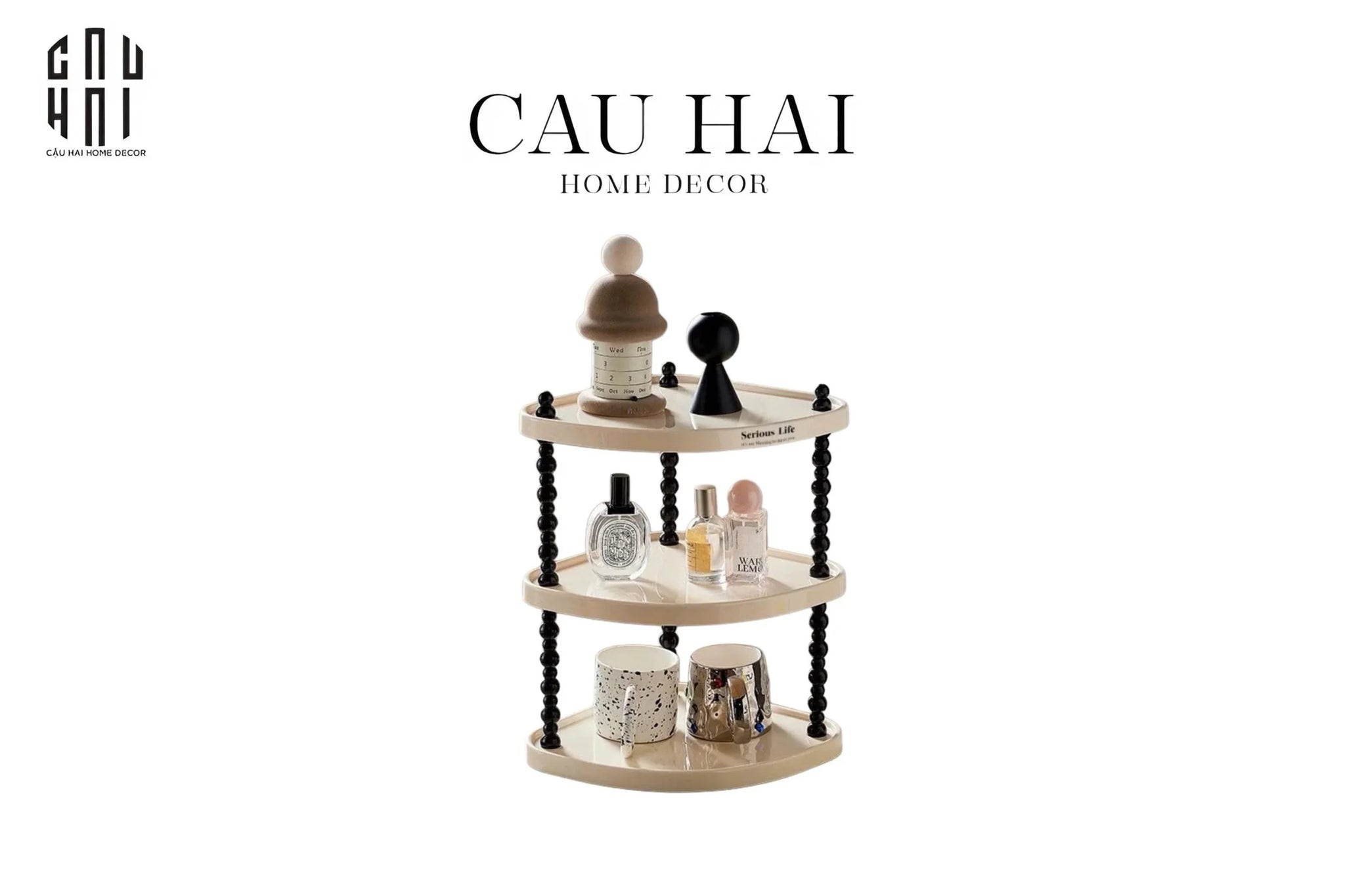 Kệ Góc 3 Tầng Creamy Diy-CẬU HAI HOME DECOR