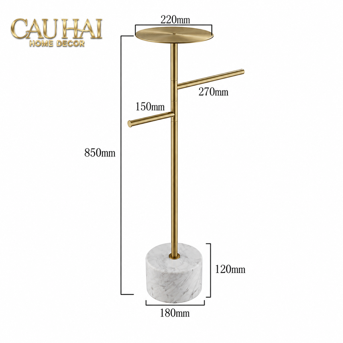 Kệ Nhà Tắm Đá Marble L'axe D'or – Gilded H85-PHỤ KIỆN NHÀ TẮM-CẬU HAI HOME DECOR-CẬU HAI HOME DECOR