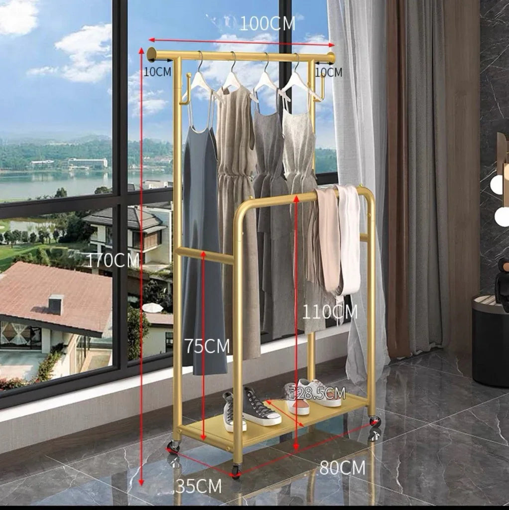 KỆ TREO QUẦN ÁO NANO GOLD - 100/170 - CẬU HAI HOME DECOR