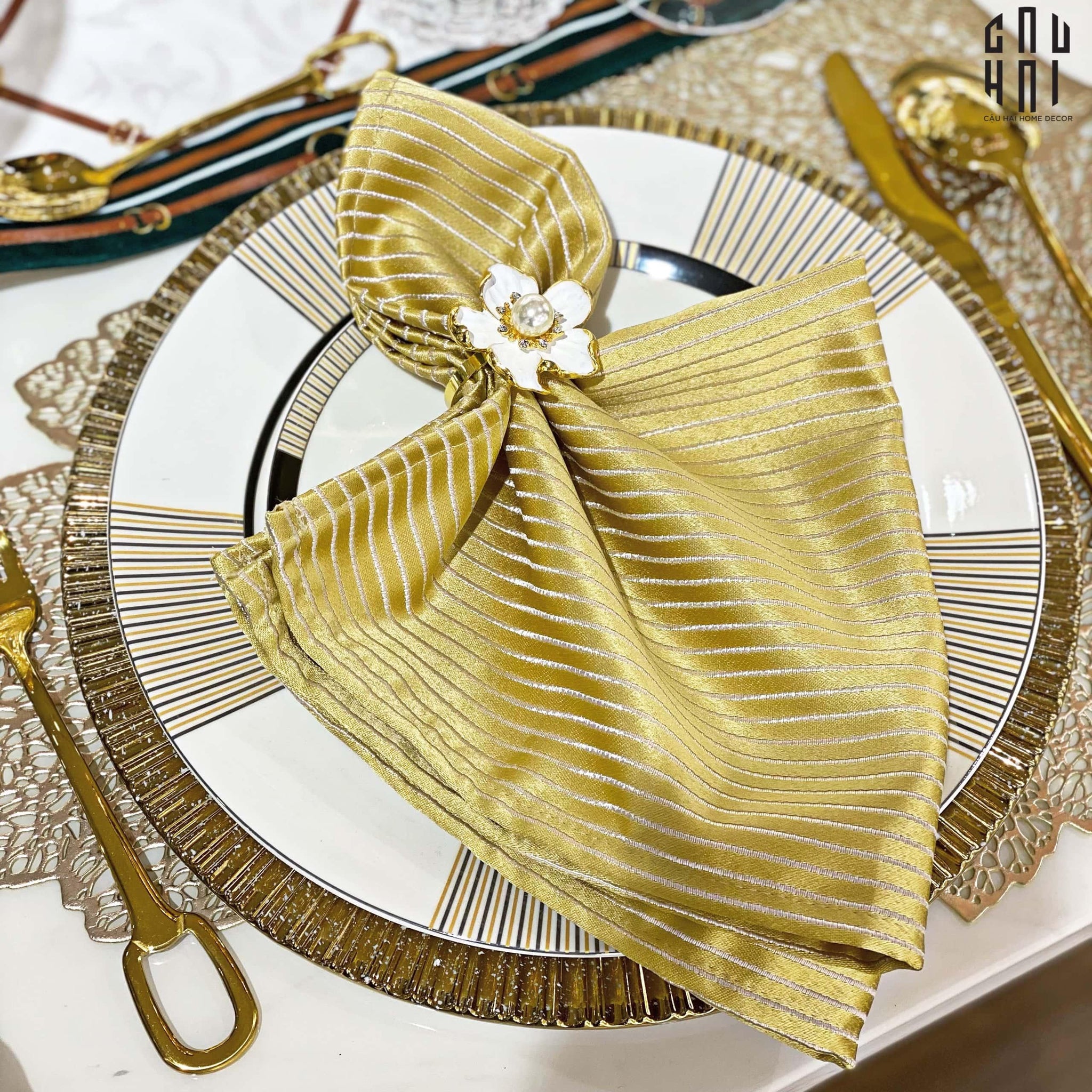 Khăn Ăn - Napkin Golden Royal-CẬU HAI HOME DECOR