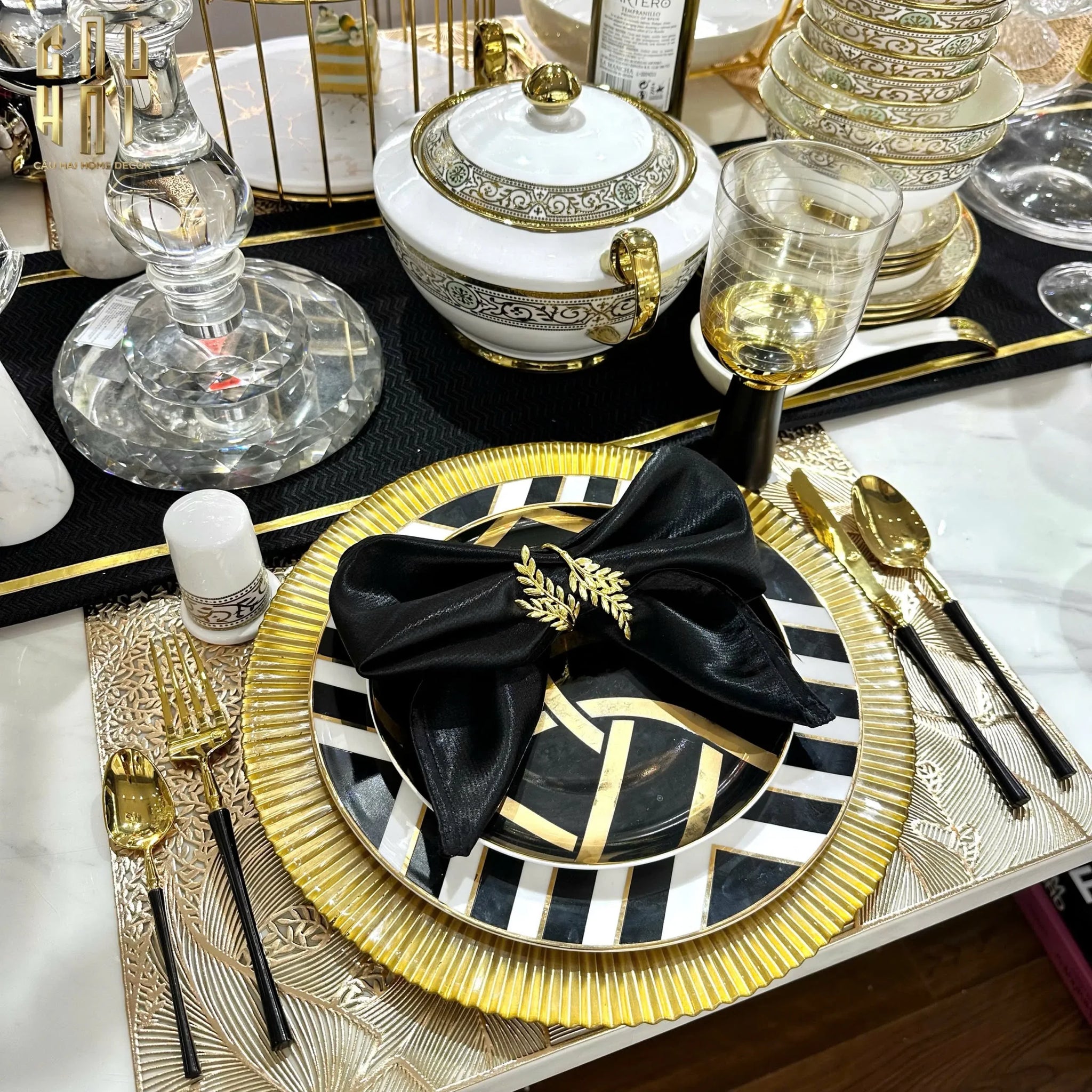 KHĂN ĂN - SILK NAPKIN BLACK ROYAL - CẬU HAI HOME DECOR