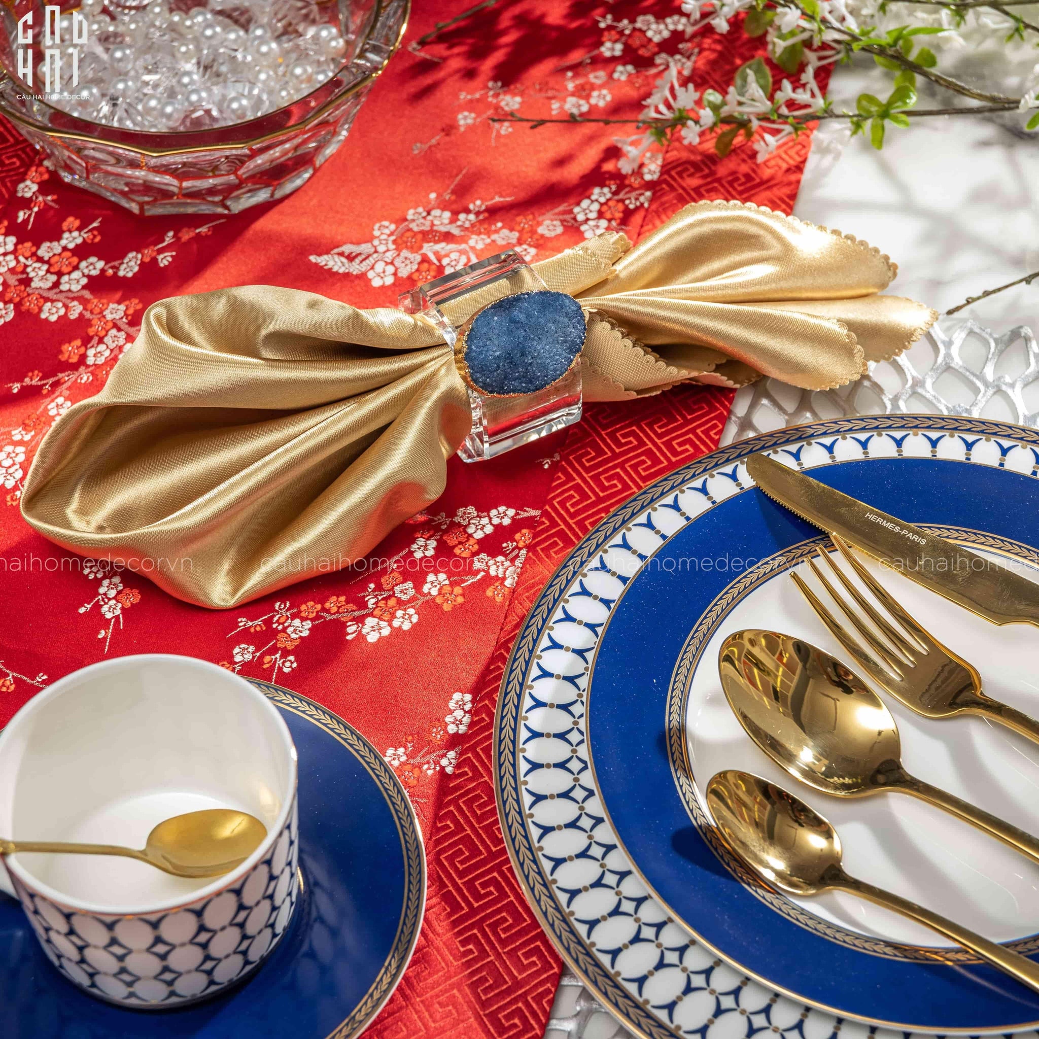 KHĂN ĂN - SILK NAPKIN GOLD - CẬU HAI HOME DECOR