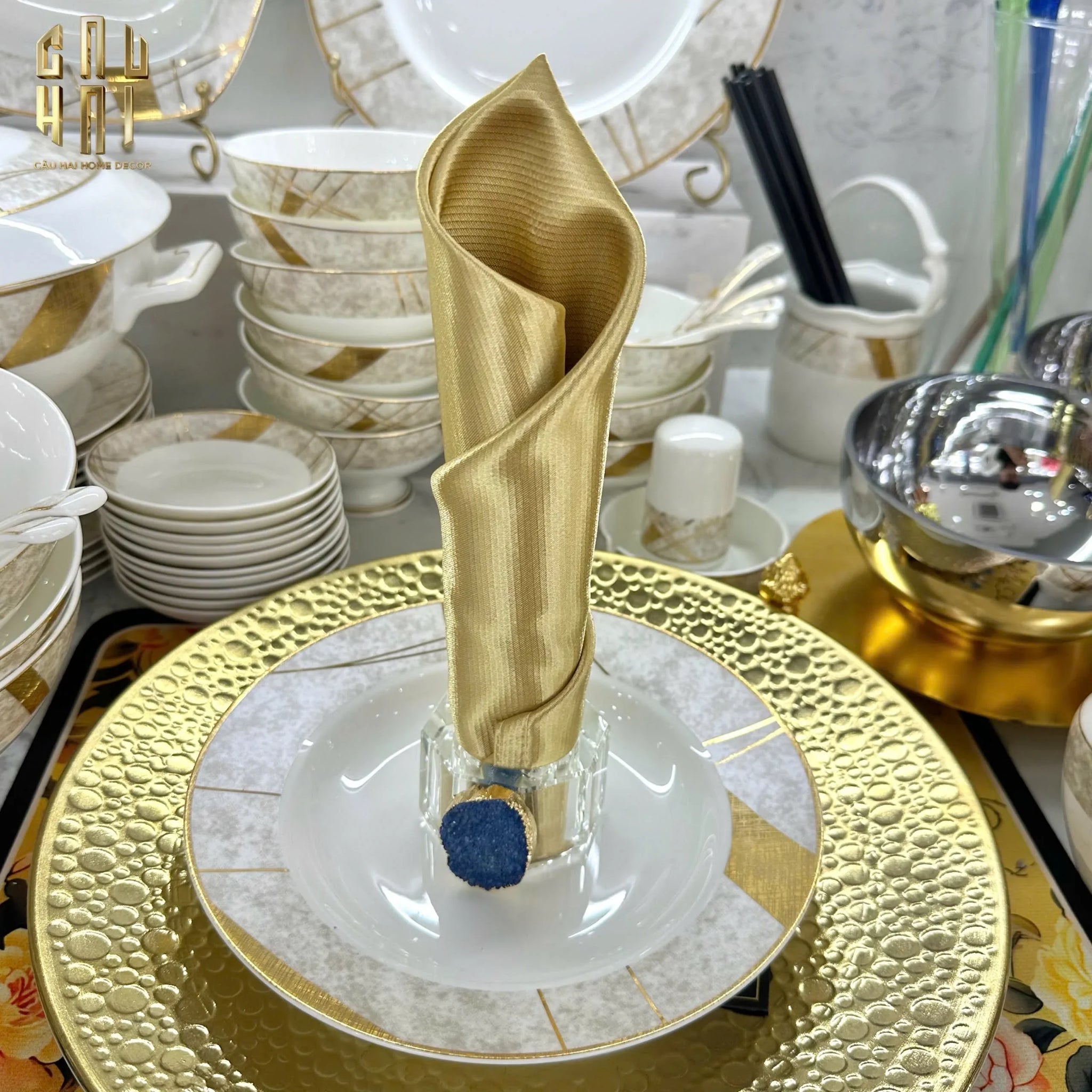 Khăn Ăn - Silk Napkin Golden Maison-CẬU HAI HOME DECOR