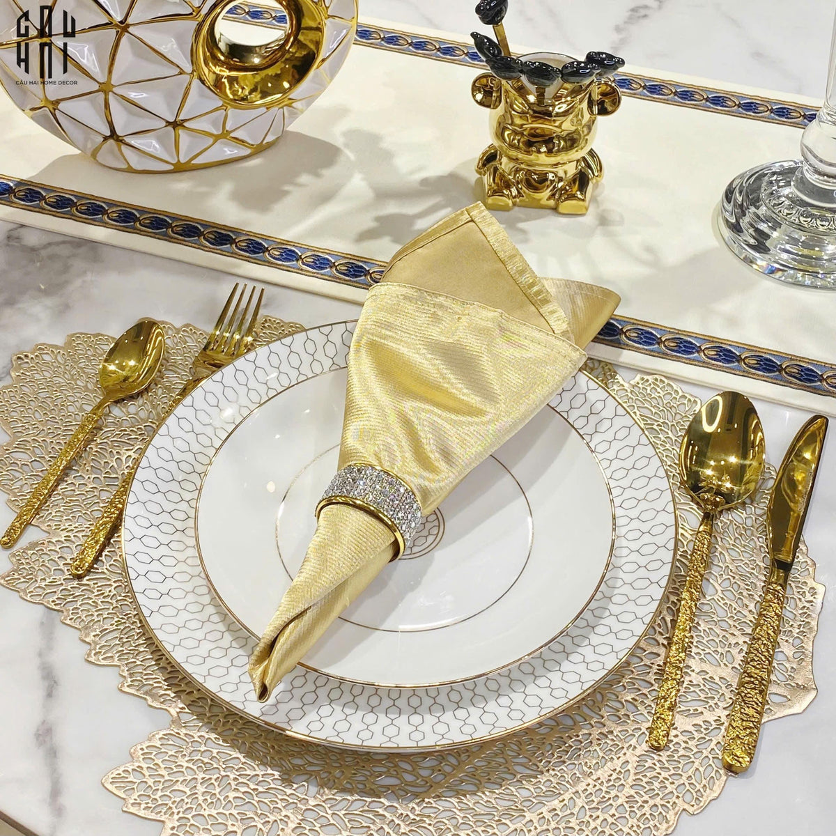 Khăn Ăn - Silk Napkin Golden Maison-KHĂN ĂN-Đối tác tại Trung Quốc theo từng đơn đặt hàng-CẬU HAI HOME DECOR