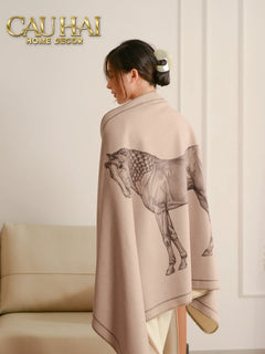 Khăn Cashmere Couture 55x180 - Le Cheval Solitaire - Button Édition-CẬU HAI HOME DECOR