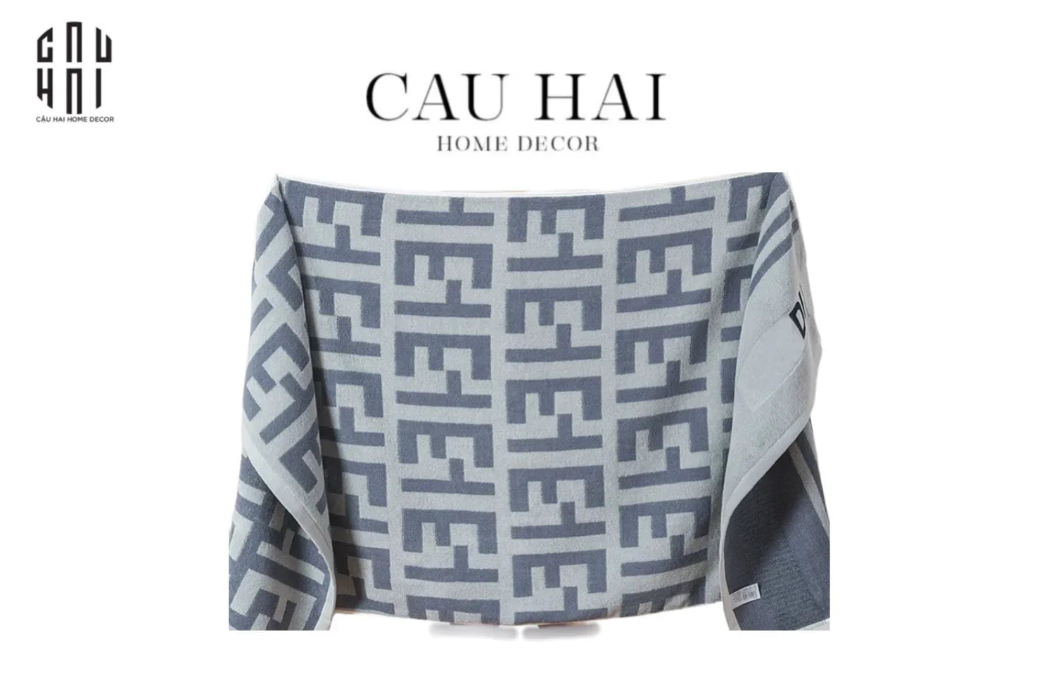 KHĂN TẮM 70x140 - FANCY BATH TOWEL - GRIS - CẬU HAI HOME DECOR