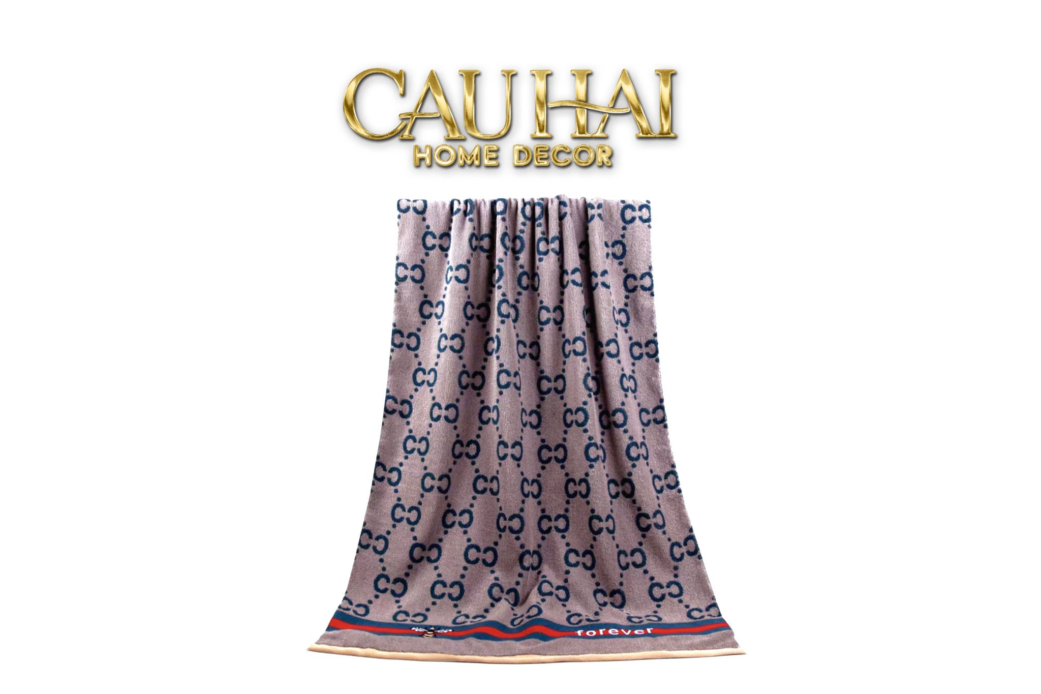 KHĂN TẮM 70x140 GALANTE - COBALT NAVY GG BATH TOWEL - CẬU HAI HOME DECOR