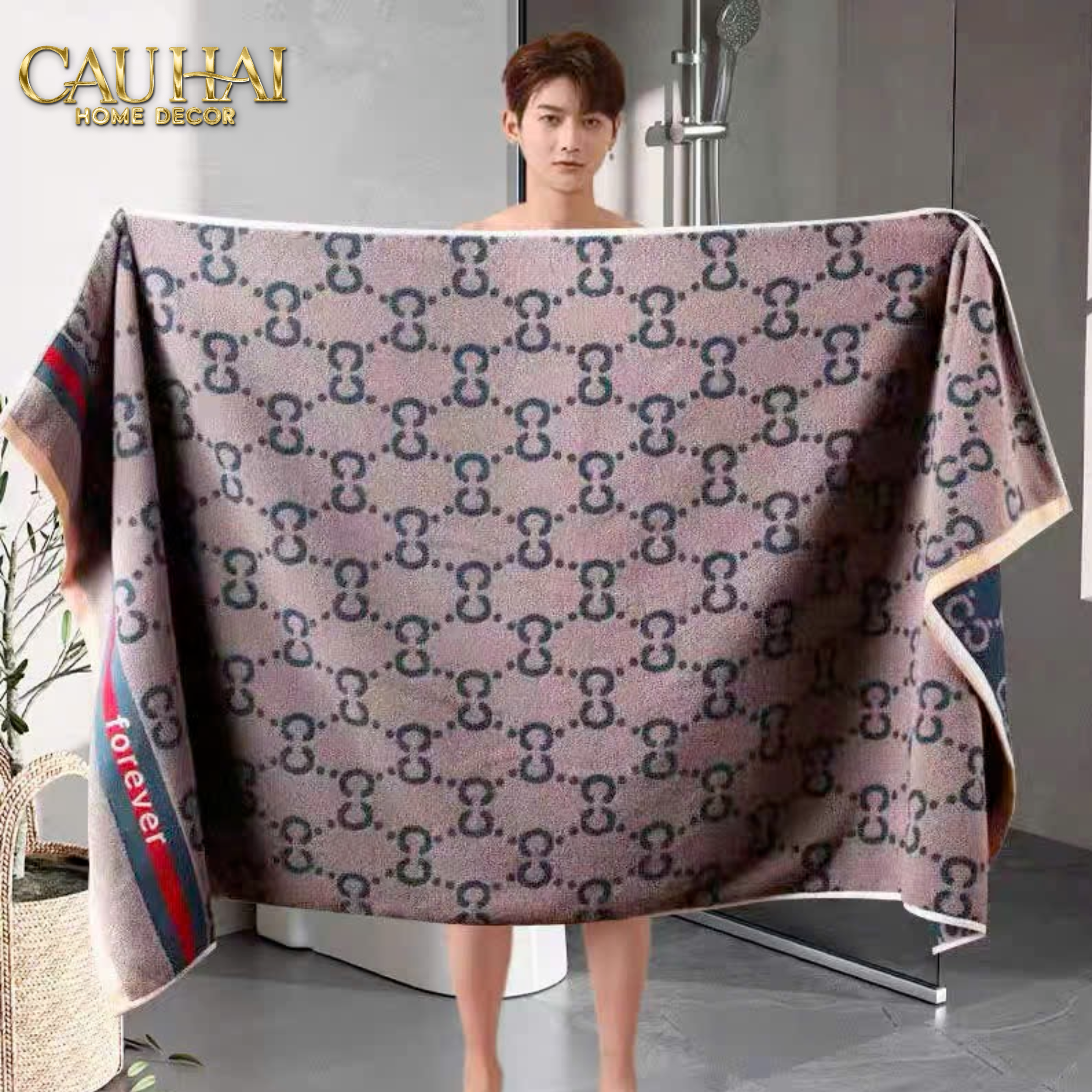 KHĂN TẮM 70x140 GALANTE - COBALT NAVY GG BATH TOWEL - CẬU HAI HOME DECOR