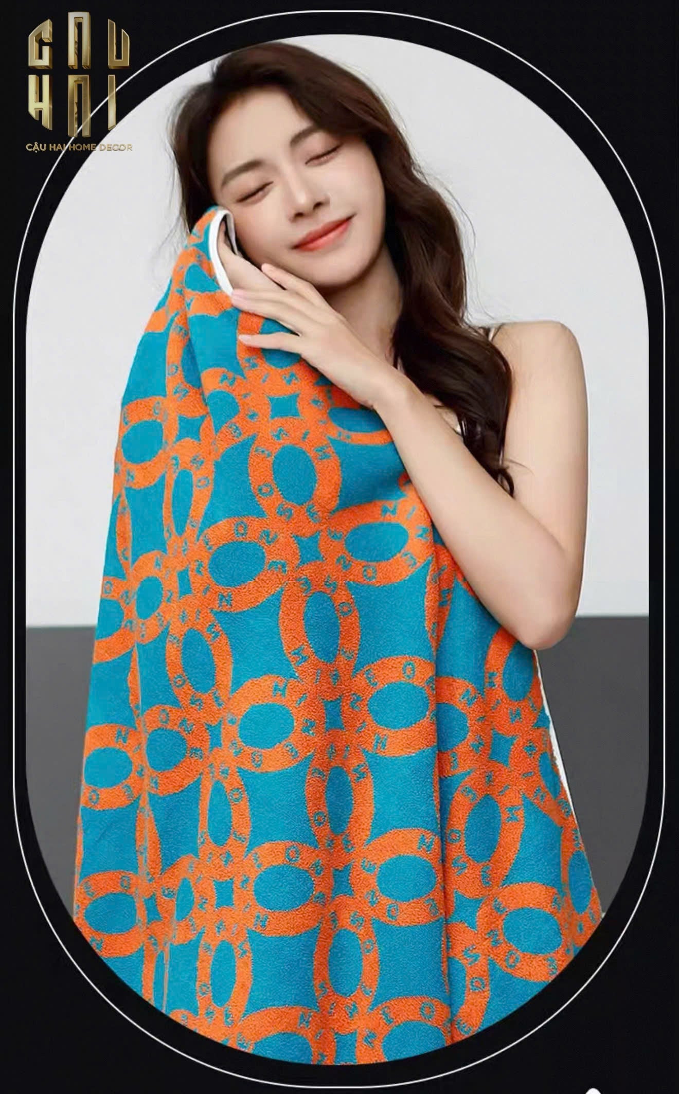 KHĂN TẮM 70X140 - GEOMETRIC CHAIN GC BATH TOWEL - CẬU HAI HOME DECOR