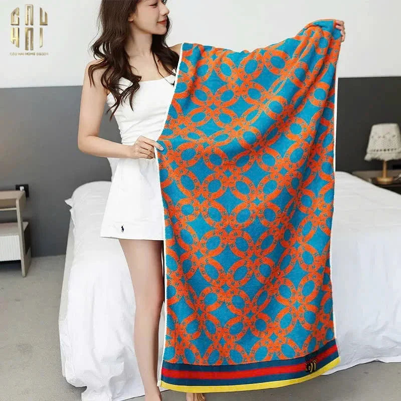Khăn Tắm 70X140 - Geometric Chain Gc Bath Towel-KHĂN TẮM-Đối tác tại Trung Quốc theo từng đơn đặt hàng-CẬU HAI HOME DECOR