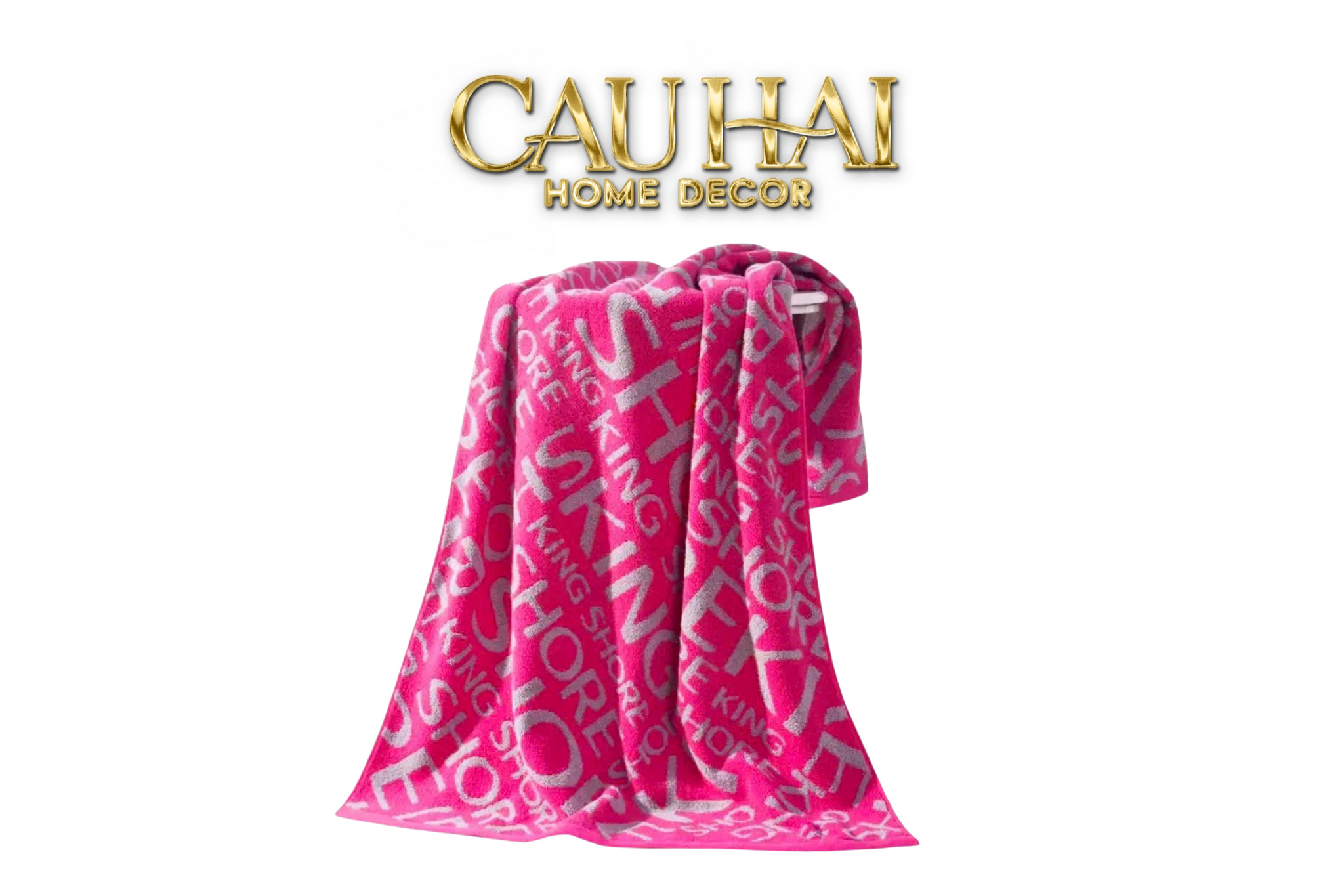 KHĂN TẮM 70X140 KING TYPO - PINKY BATH TOWEL - CẬU HAI HOME DECOR