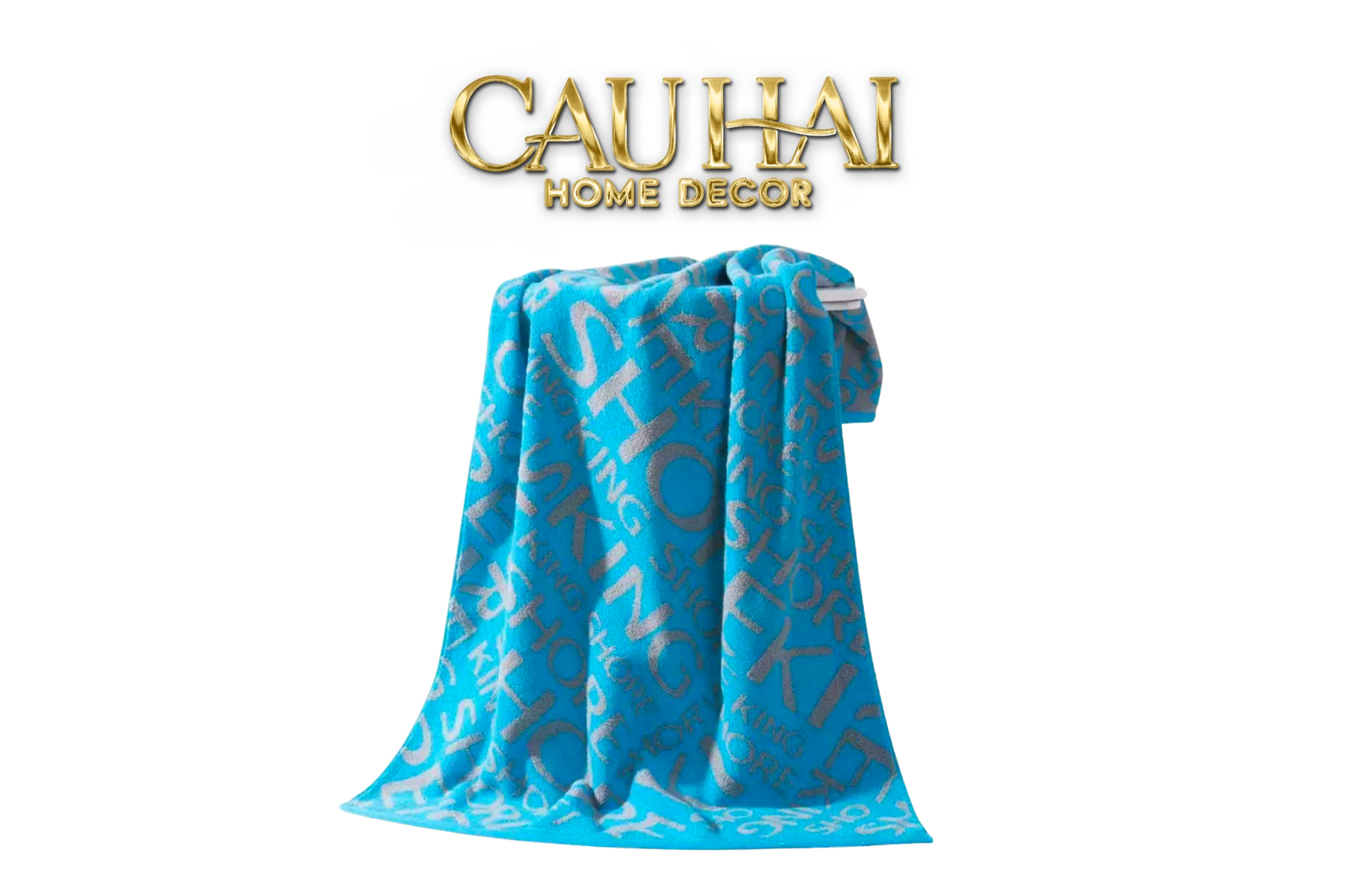 KHĂN TẮM 70X140 KING TYPO - SKY BLUE BATH TOWEL - CẬU HAI HOME DECOR