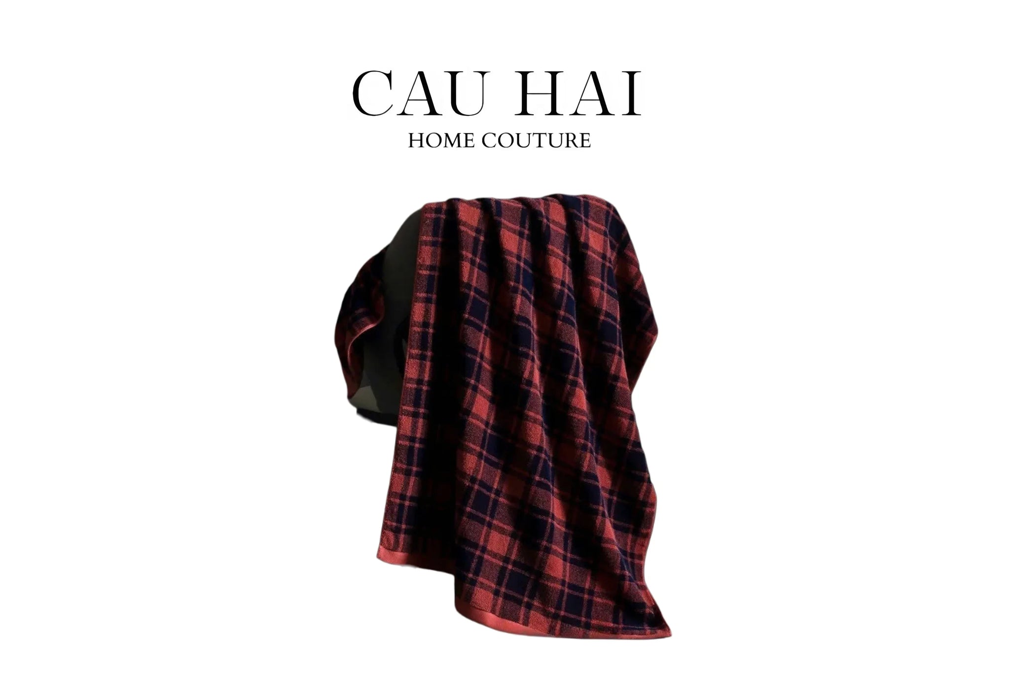 Khăn Tắm 70X140 - Motif À Carreau Premium Bath Towel-CẬU HAI HOME DECOR