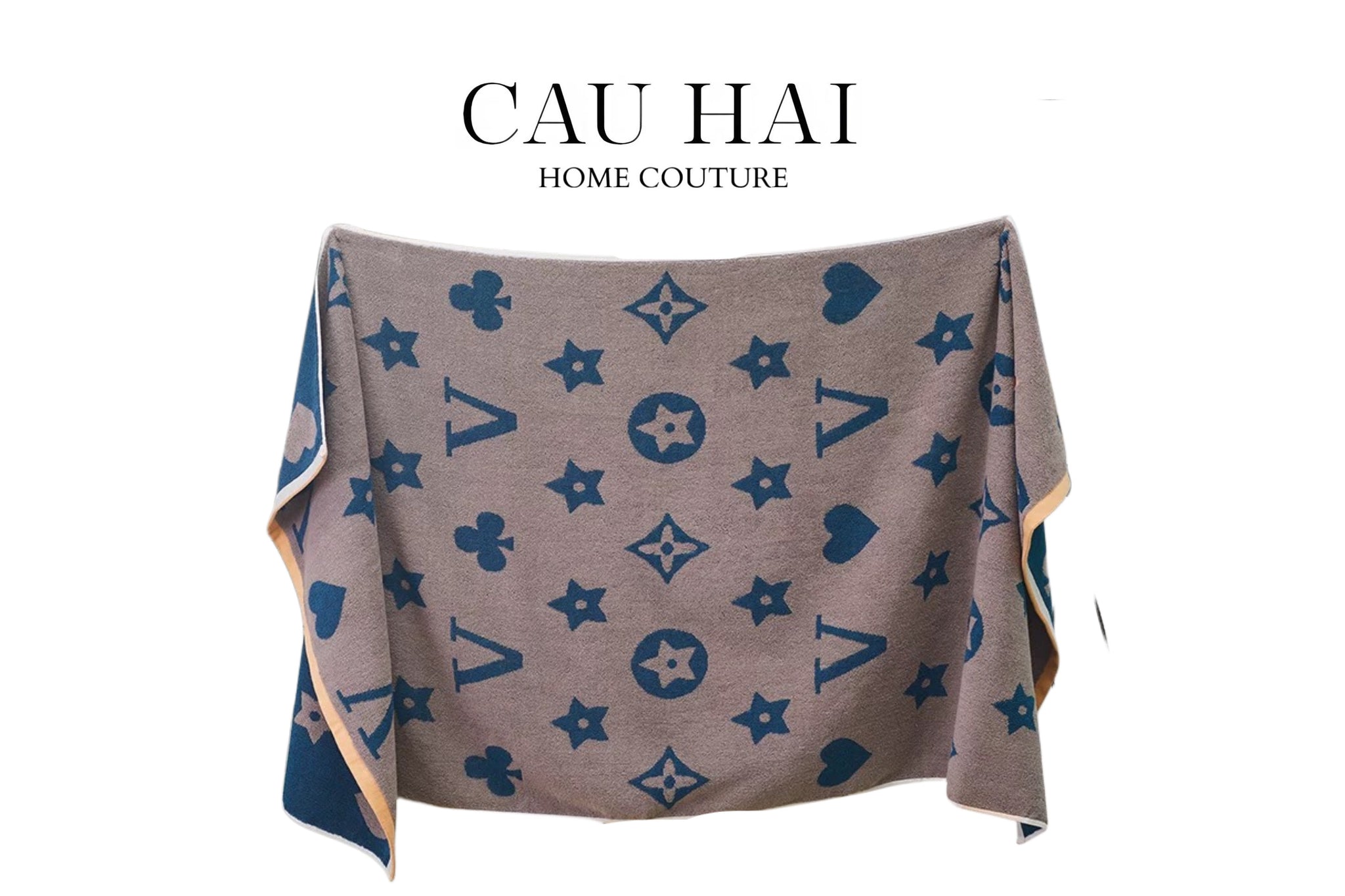 KHĂN TẮM 70x140 - STAR LOUIS V - GRIS BATH TOWEL - CẬU HAI HOME DECOR