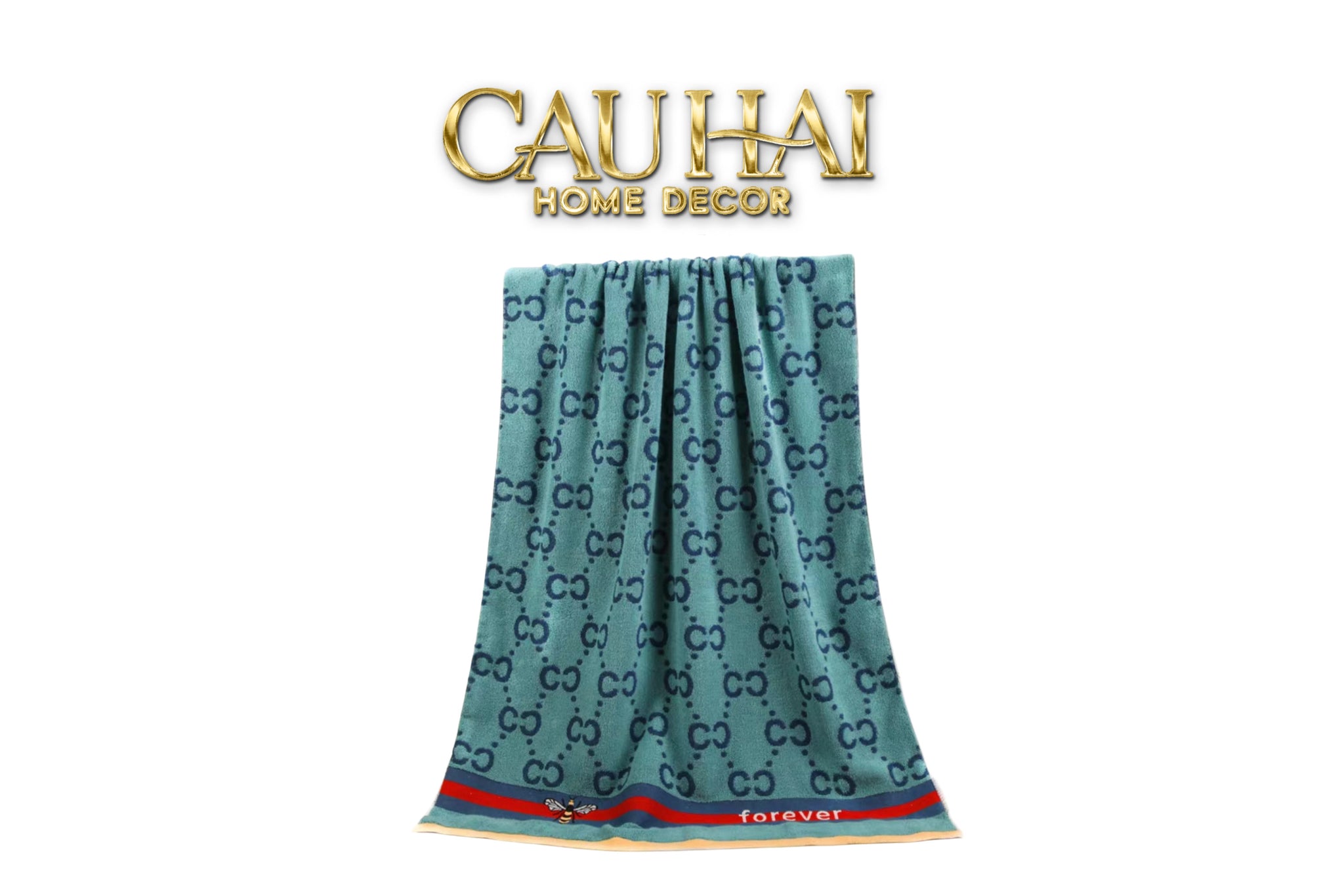 KHĂN TẮM 70x140 VERTE - COBALT NAVY GG BATH TOWEL - CẬU HAI HOME DECOR