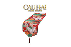 Khăn Trải Bàn Gấm Hoa Tiên Hạc Table Runner 33x200-CẬU HAI HOME DECOR