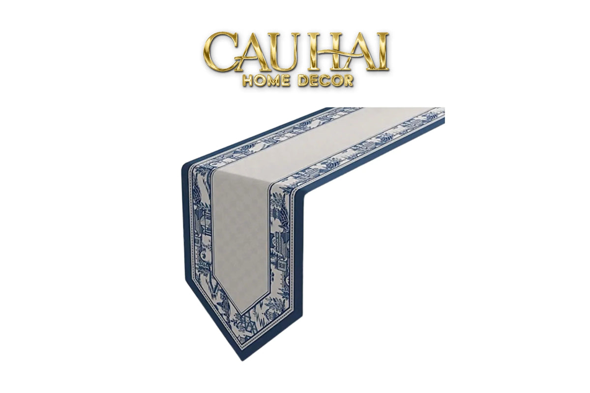 Khăn Trải Bàn Indigo Dynasty Heritage Pastoral Table Runner 3M6-KHĂN TRẢI BÀN-Đối tác tại Trung Quốc theo từng đơn đặt hàng-CẬU HAI HOME DECOR