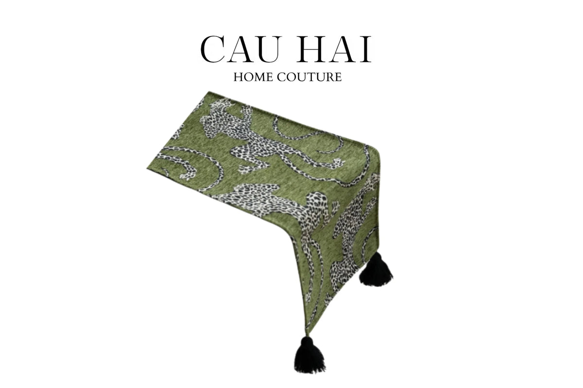 Khăn Trải Bàn - Jarguar Émeraude Sauvage Table Runner 30X240-KHĂN TRẢI BÀN-Đối tác tại Trung Quốc theo từng đơn đặt hàng-CẬU HAI HOME DECOR