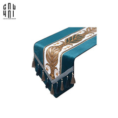 Khăn Trải Bàn Nhung Teal Velvet Mixology Thalia 1M6 Couture Velour Table Runner-CẬU HAI HOME DECOR